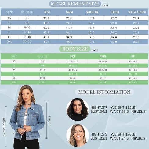 MISS MOLY Women's Denim Jacket Button Up Long Sleeve Basic Trendy Jean Jacket Coat with Pockets in Kuwait