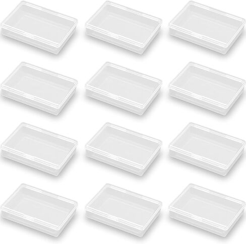 Farmer Mani 12 Pieces Rectangular Clear Plastic Storage Containers for Tiny Items and Other Craft Projects. (3.94 x 2.76 x 0.95 inch) in Kuwait