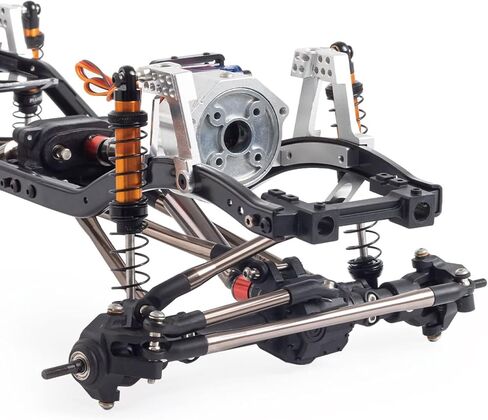 RC Chassis Frame 313mm Wheelbase Chassis Frame Set with 2 Speed Transmission Reversed Front Axles for 1/10 RC Crawler Axial SCX10 II 90046 EX86100 RC Crawler 1/10 Upgrades Accessories in Saudi Arabia