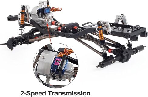 RC Chassis Frame 313mm Wheelbase Chassis Frame Set with 2 Speed Transmission Reversed Front Axles for 1/10 RC Crawler Axial SCX10 II 90046 EX86100 RC Crawler 1/10 Upgrades Accessories in Saudi Arabia