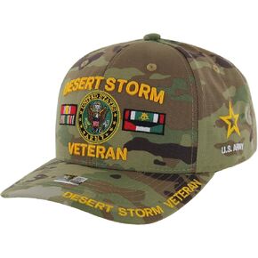 Desert Storm Veteran Hat for Men Officially Licensed US Army Combat Veterans Embroidered Adjustable Baseball Cap