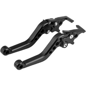 Fydun Brake Lever Set, 1 Pair CNC Aluminum Motorcycle Scooter Modification Double Disc Brake Lever Universal Red(Black)