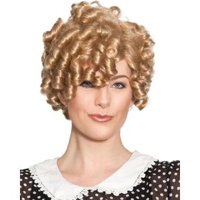 Dimples Shirley Temple Color Blonde - Enigma Wigs Women's Tight Curly Top Child Movie Star Bundle with Wig Cap, MaxWigs Costume Wig Care Guide