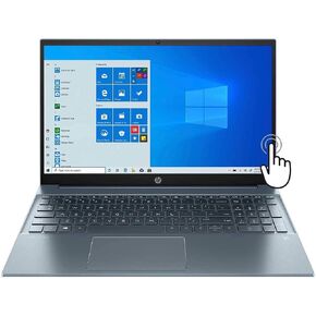كمبيوتر محمول HP عالي الأداء Pavilion 15 بشاشة لمس FHD مقاس 15.6 بوصة، الجيل الحادي عشر Core i7-1165G7، WiFi-6، لوحة مفاتيح بإضاءة خلفية، USB-C، HDMI، Iris Xe Graphics، ذاكرة وصول عشوائي 16 جيجابايت، 512 جيجابايت PCIe SSD، Win 10، أزرق ضبابي in Kuwait