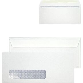 500 Dronka Envelope #9 Business Envelopes with Left Window, 3 7/8 x 8 7/8, Security Tinted, Sturdy 24lb. White Paper, 500/Box (DB9LWT)