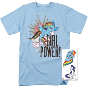 Popfunk Classic My Little Pony Rainbowdash Girl Power T Shirt & Stickers