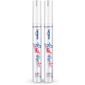 Paint Pens,2 Count Permanent Oil Based Paint Markers,Never Fade Marker Pen,for Office, Art projects, Rock Painting, Ceramic, Glass, Wood, Plastic, Metal, Canvas,White