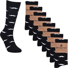 Fun Colorful Novelty Socks for Men for Dress Casual Formal Groomsmen Wedding, 8-Pack