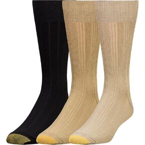 GOLDTOE Men's Hampton Crew Socks 3 Pack