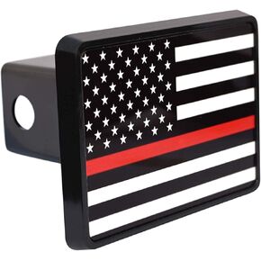 Rogue River Tactical Thin Red Line Flag Trailer Hitch Cover Plug US Firefighter Fire Fighter Truck Department FD
