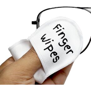 6pcs Microfiber Glasses Cleaning Cloth with Pockets for Fingers - Eyeglass Cleaning Cloth for Lenses, Screens & Cameras - Ideal Gifts for Men and Women (White)