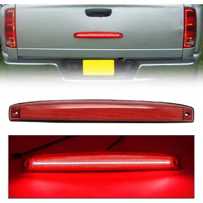 R&F Auto LED Tailgate Light Compatible with Ram 2500 3500 2003 2004 2005 2006 Rear Center Tailgate Lightbar Red Lens Replace OEM # 05086509AA