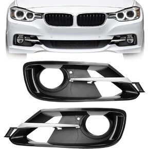 Front Bumper Fog Light Grille Compataible With 2012 2013 2014 2015 BMW 3 Series F30 F31 320i 328i 328d 335i x Grille Covers Trim.Replace 51117300739 51117300740 BM1047127
