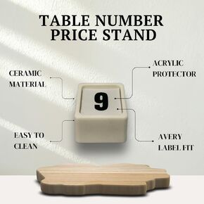 Set of 10 Units - Ceramic Price Holder & Table Number Holder. Ideal for Shops, Bakeries, Jewelry Stores, Weddings/Events & Create Table Numbers for Restaurants and Coffee Shops.