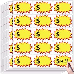 300 Pcs Garage Sale Stickers, Removable Adhesive Yard Sale Price Stickers with Space to Write Pricing (2"x3"), Price Tags Stickers Rummage Sale Stickers for Retail, Annual Community Sale