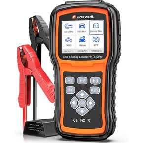 FOXWELL NT630 Pro OBD2 Scanner 12V Battery Tester, ABS SRS Scanner, ABS Bleed Car Diagnostic Scanner for Bleeding Brakes, Airbag Light Reset, Automotive Battery Tester, Charging/Cranking Test