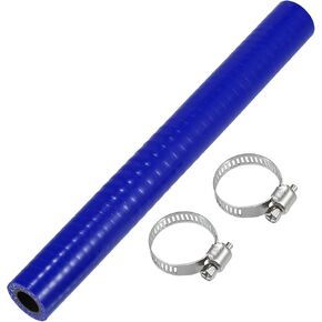 X AUTOHAUX 1 Set 20mm 0.79" ID 200mm 7.87" Length 0 Degree Blue Black Car Silicone Hose with Clamps Coolant Hose Universal