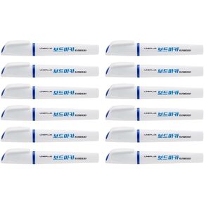 LINEPLUS TRIMA 330 Whiteboard Marker – Ergonomic Triangle Shape, Bullet Tip 2mm – Non-Toxic, Easy Wipe-Off – Black, Blue, Red (12 Pack) – Made in Korea (Black)