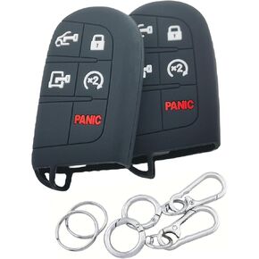 2Pcs 5 Buttons Silicone Smart Key Fob for 2024 2023 2022 Ram ProMaster 1500 2500 3500 Key Fob Cover (Black(a))