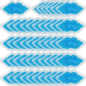 TrelaCo 60 Pcs Lip Ice Pack Bulk Gel Ice Pack Reusable Boo Boo Ice Packs Ice Bag for Injuries Lip Shape Mini Ice Pack Cold Compress for Headaches Tired Eyes Swelling Teeth Pain Relief(Pink)