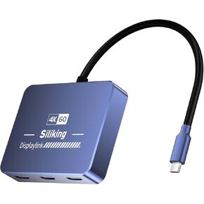 Dual 4K HDMI Adapter for MacBooks - USB-C to Dual HDMI Hub for Multiple Monitors, HDMI to USB-C & HDMI to USB-C Adapter for Monitor, Seamless Compatibility with M1, M2, M3, DisplayLink