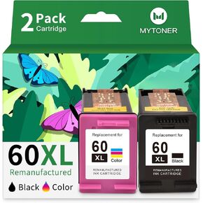 خرطوشة حبر معاد تصنيعها من MYTONER 60XL بديل لحبر HP 60 XL 60XL عالي الإنتاجية لطابعة PhotoSmart C4680 C4795 D110a Envy 100 111 120 Deskjet D1660 D2680 F2430 F4210 F4480 F480 ثلاثي الألوان) in Kuwait