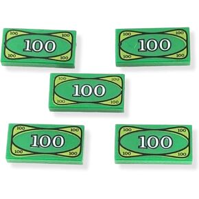 Lego Batman x5 Green Money Tile City $100 Dollar Bill Bank Cash Minifigure New