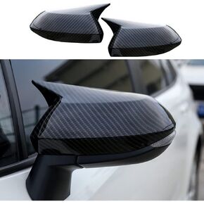 ABS Rearview Mirror Guard Cover Trim Side Door Moulding Shell Auto Exterior Decoration Accessories for Toyota Corolla 2020 2021 2022 2023 2024(Carbon Fiber)