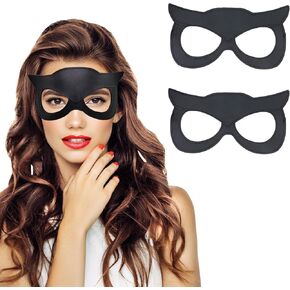 2 Pcs Women's Cat Mask Costume Accessory Masks Masquerade Owl Mask Costume Cat Woman Mask for Cosplay Halloween Costume Accessory