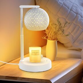 Candle Warmer Lamp, Candle Lamp Warmer with Timer and Dimmer, Gifts for Women Mom, Adjustable Height Electric Wax Melt Warmer with 2 Bulbs for Scented Jar Candles, Housewarming Gifts New Home Decor