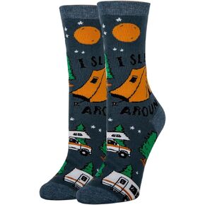 ooohyeah Women’s Funny Saying Crazy Crew Socks, Cool Novelty Comfort Cotton Dress Socks, Sleep Around