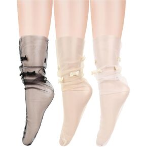 Benefeet Sox Loose Lace Ankle Socks Lace Women Tulle Socks Dress Socks Sexy See Through Socks Transparent Pretty Socks