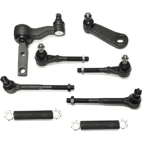 PartsW - 8 Pc Steering Kit for Ford Expedition 1997-2002 2WD/ FORD F-150 1997-2003 2WD/ F-250 1997-1999 2WD + More/Pitman and Idler Arms (With 2.5" Bolt Pattern) All Tie Rod Ends Adjusting Sleeves