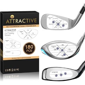 200Pcs Golf Impact Tape Set, Club Impact Stickers for Woods and Irons 100 Each, Useful Training Aid Improve Ball Striking & Ball Hitting Recorder