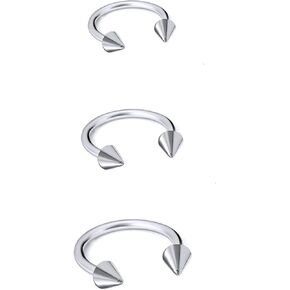 20g/18g/16g G23 Titanium Externally Threaded Nose Septum Horseshoe Hoop Earring Eyebrow Tragus Helix Lip Rings Piercing Jewelry