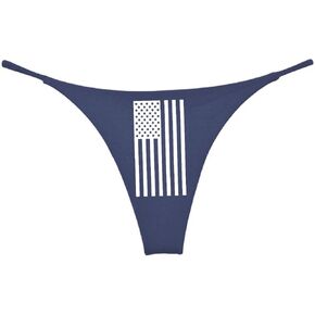 Southern Sisters Womens American Flag Thong Underwear Vertical (pack of 1)