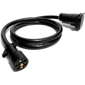 NAT 7 pin Trailer Extension 6FT with Connector Socket, 7 Way Trailer Double Prongs Plug for 5th Wheel/Travel Trailer/Camper with Weatherproof Cable AWM2586 600V 10AWG/2+12AWG/1+14AWG/4 in Saudi Arabia