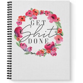 Softcover Do It 8.5" x 11" Motivational Spiral Notebook/Journal, 120 Checklist Pages, Durable Gloss Laminated Cover, Gold Wire-o Spiral. Made in The USA