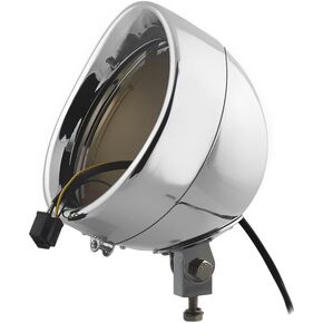 Motorcycle 7" Round Headlight Bucket Housing Visor Fits for 7Inch LED Lens or Halogen Headlamp Shell Housing Bottom Block for Chopper Cafe Racer Bobber