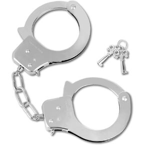 Toy Metal Handcuffs with Keys, Costume Prop Accessory Party Favors Fake Pretend Play Props Party Supplies