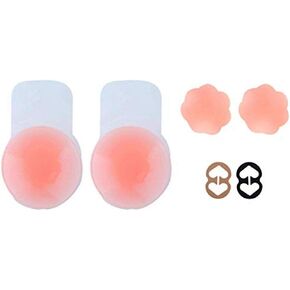 Nipplecovers Adhesive Breast Lift Petals - 2 Pair Reusable Nip Cover 2 Bra Clip