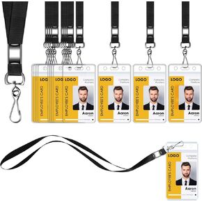 12 Pack Lanyard with Id Card Badges Holder, Solid Color Cruise Ship Card Holder Lanyard, Carnival Cruise Ship Key Card Holder, Office Holder Tool for School, Teacher, Office, Kid (Balck)