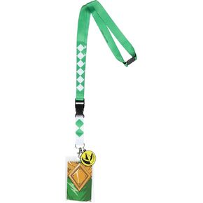Power Rangers Green Ranger ID Lanyard Badge Holder w Character Card and Dragonzord Dragon Foot Emblem Rubber Pendant