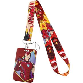 Ironman Superhero Themed Lanyard with ID Holder Keychain