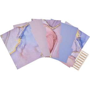 Five-Tab Pink Marble Dividers and Bonus Sticker Labels.