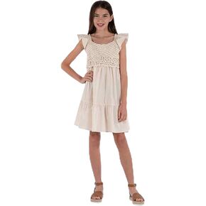 Speechless Girls' Flutter Sleeve Empire Waist Dress