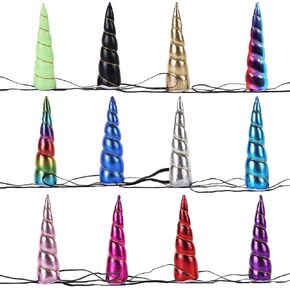 12 Pieces Unicorn Horn Headbands Birthday Party Headwear Costume Party Favor
