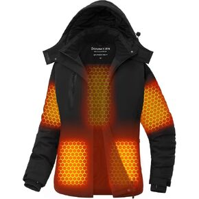 Graphene Women Heated Jacket Coat with 18400 mAh Battery Pack