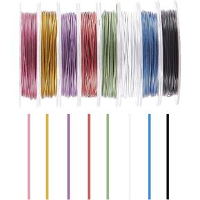 PH PandaHall 100 Yards Jewelry Wire 0.45mm Craft Wire 10 Colors Tiger Tail Wire Jewelry Beading Wire Craft Metal Wire with Spool for Jewelry Making Supplies and Craft