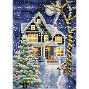DIAMOND DOTZ ® - Christmas Night, Full Drill, Round Dotz, Diamond Painting Kits, Diamond Art Kits for Adults, Gem Art, Diamond Art, Diamond Dotz Kits, 13.8"x9.8"